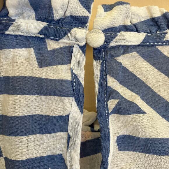 THML Boho Flutter Sleeve Ruffled Embroidered Top Blouse Geometric Print Spring S - Picture 11 of 16